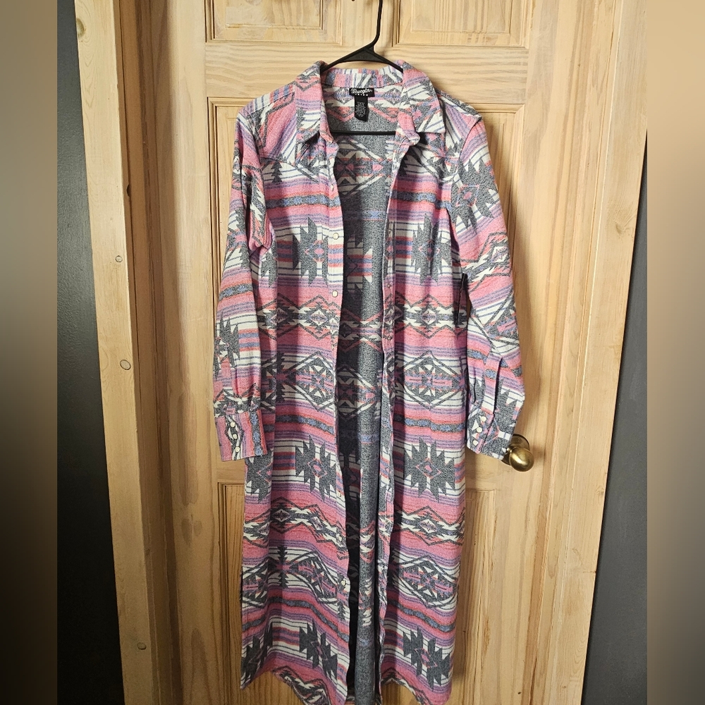 Wrangler Pink Pearl Snap Duster